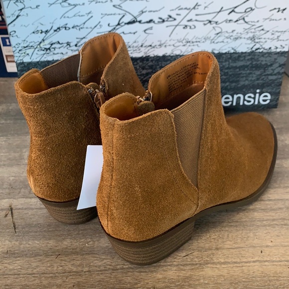 NWT Kensie Gazelle Leather Bootie Flex Foam Zip Brown - Picture 5 of 7